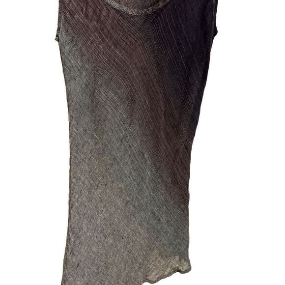 Flax by Jeanne Engelhart Gray Purple Striped Sleeveless Linen Dress Lagenlook XS - Picture 3 of 5